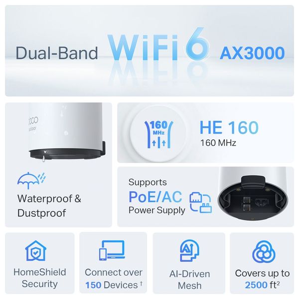  TP-Link DecoX50-Outdoor - WiFi Range Extender - 1Piece 