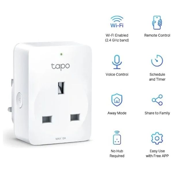  TP-LINK Tapo P100-WH - Smart Wall Socket - 4 Piece 