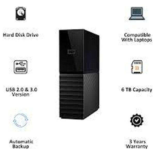  WD WDBBGB0060HBK-BESN - 6TB - External HDD Hard Drive - Black 