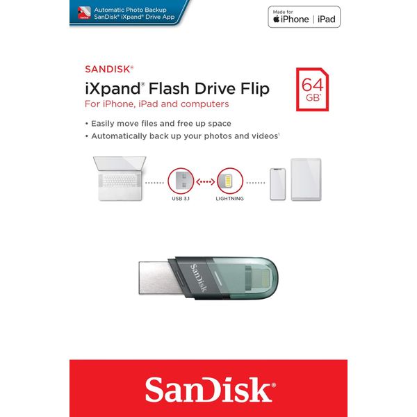 SanDisk SDIX90N - 64GB - USB Flash Drive - Silver