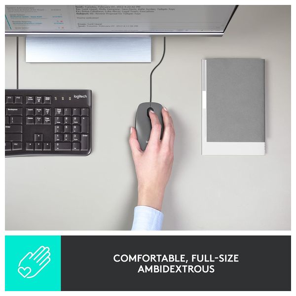  Logitech M100 - Wired Mouse - Black 