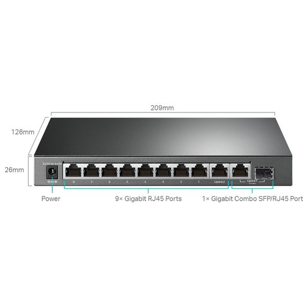  TP-LINK TL-SG1210MPE-BK - LAN Hub 