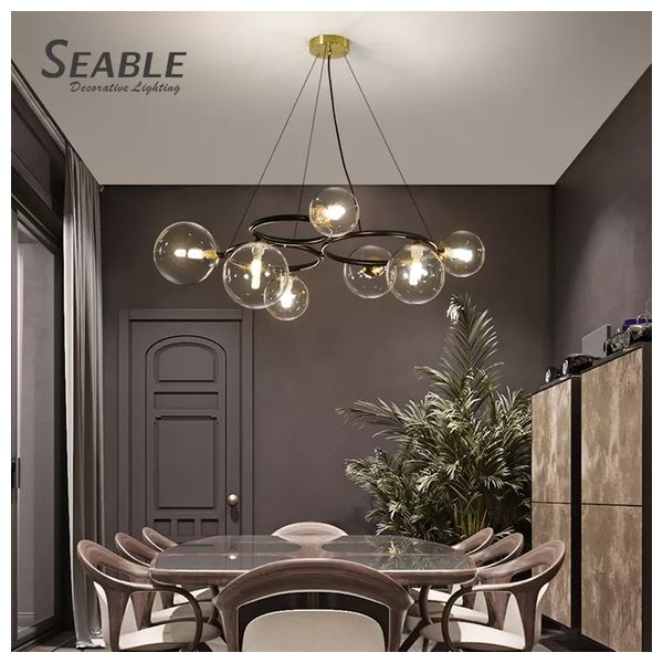  Ceiling Light -SE-P1033-7BKC - Black 