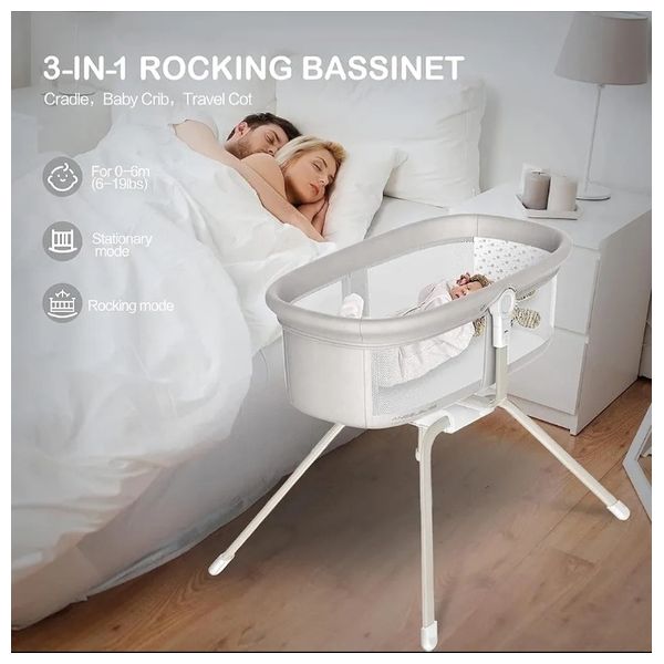  Baby Bed with Insect Repellent Cover - Grey 