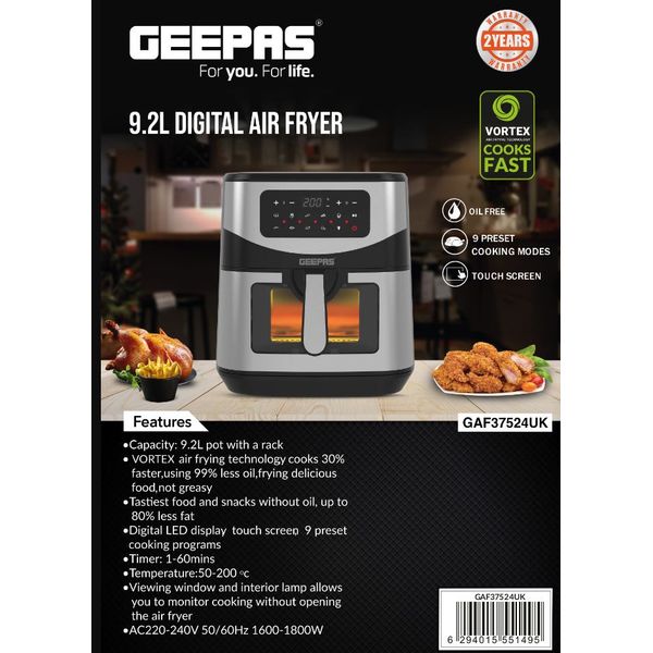  Geepas GAF37524 - Air Fryer - Silver 