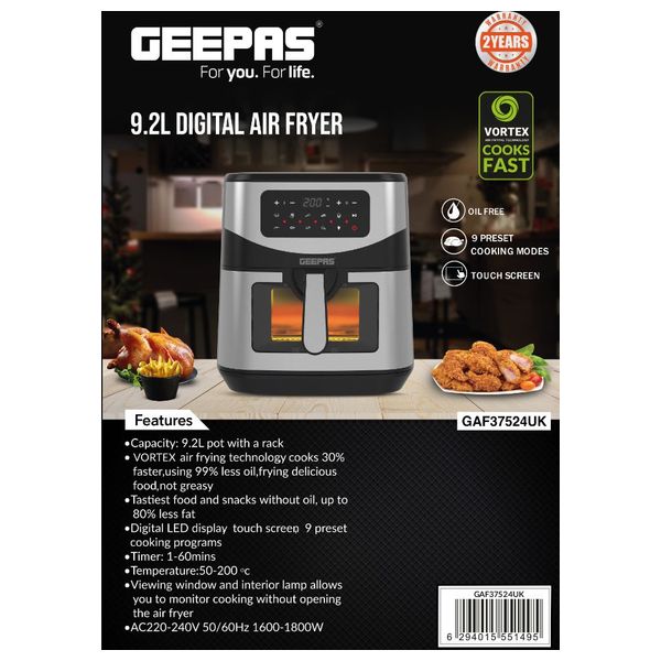  Geepas GAF37524 - Air Fryer - Silver 