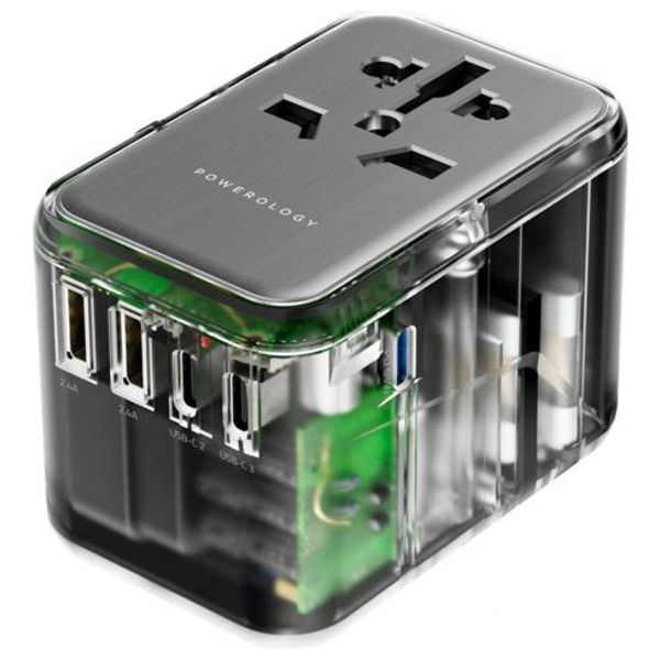  Powerology P65W3PD-TPGY - Wall Charger - Gray 