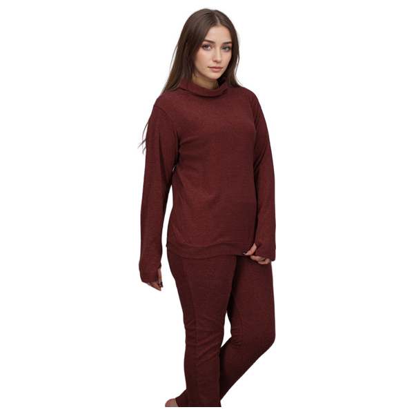  بيجامة نسائية منزلية شتوية من انكي - XXL - بني 