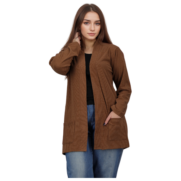  جاكيت نسائي طويل من انكي - XL - بني 