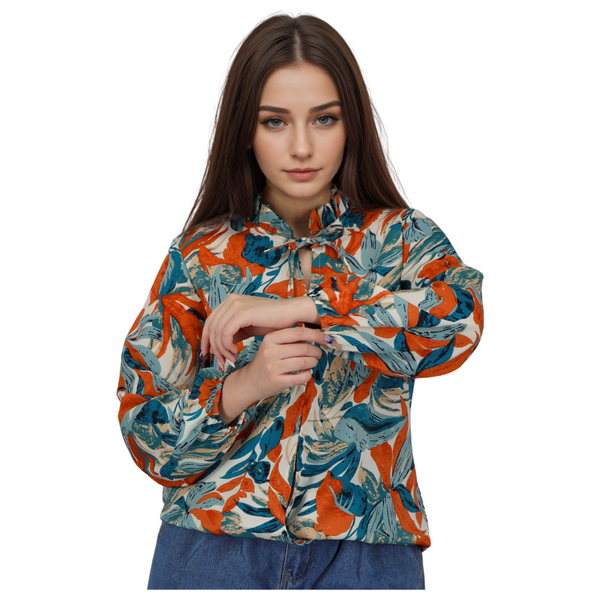 قميص نسائي بأكمام طويلة من انكي - XXL