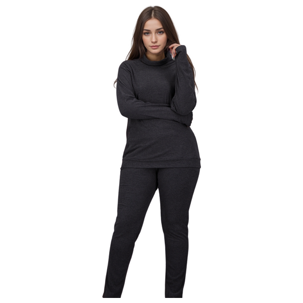بيجامة نسائية منزلية شتوية من انكي - XL - رمادي