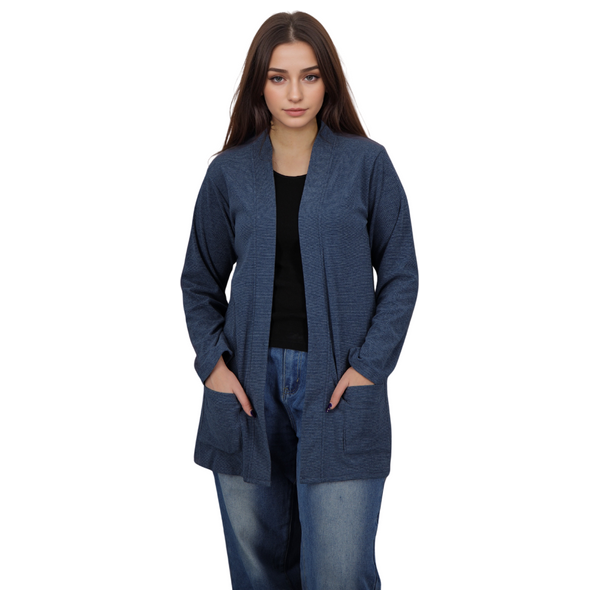 ENKI Women's long jacket made of soft fabric - M - Blue