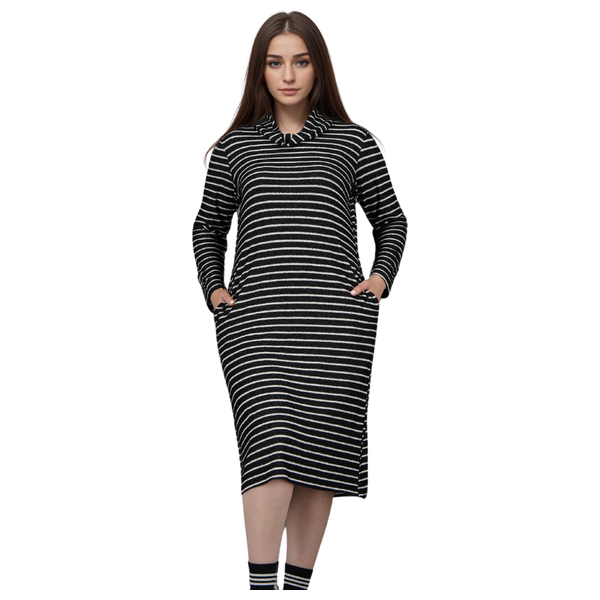  فستان بقماش شتائي سميك انكي - M 