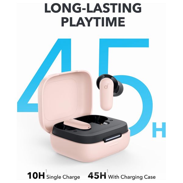  Anker Soundcore R50i NC - Bluetooth Headphone In Ear - Auto Noise Cancelling - 4 Microphones - IP54 Water Resistant - Pink 