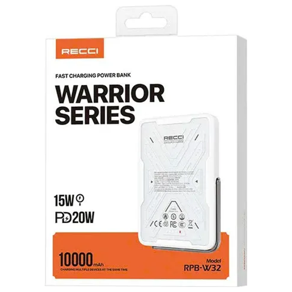 شاحن محمول هافيت - RPB-W32W - بطارية بحجم 10000 مللي امبير - بقوة 20 واط - ابيض