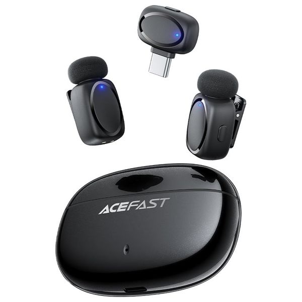  AceFast R2 - Dual Wireless Lavalier Microphone - Black 
