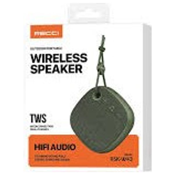 سماعة بلوتوث ريسي RSK-W43 - بقوة 5 واط - بطارية 1200 مللي أمبير - بلوتوث V5.3 - مقاومة للماء والغبار - اخضر