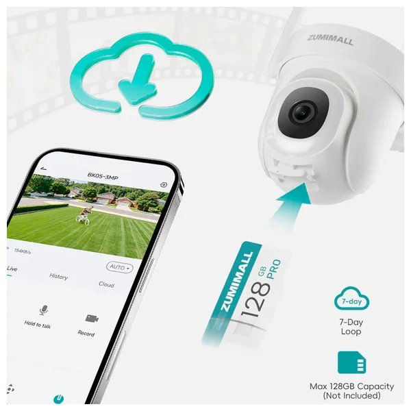  Tornado BF-BK05 - PTZ Smart WiFi Camera - 5MP (2.5K) Ultra HD - White 