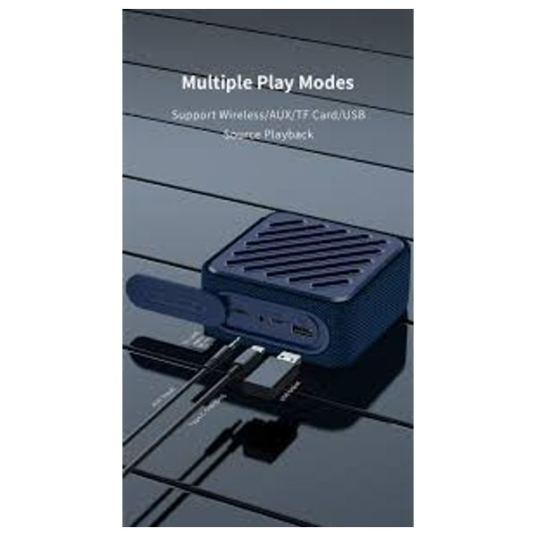 سماعة  بلوتوث ريسي  RSK-W33 - قوة 5 واط - يدعم TF / AUX / USB - حجم صغير وصوت عالي الدقة - اسود