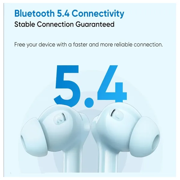 Realme T200X - Bluetooth Headphone In Ear - Up To 8 hours - Noise cancellation - White