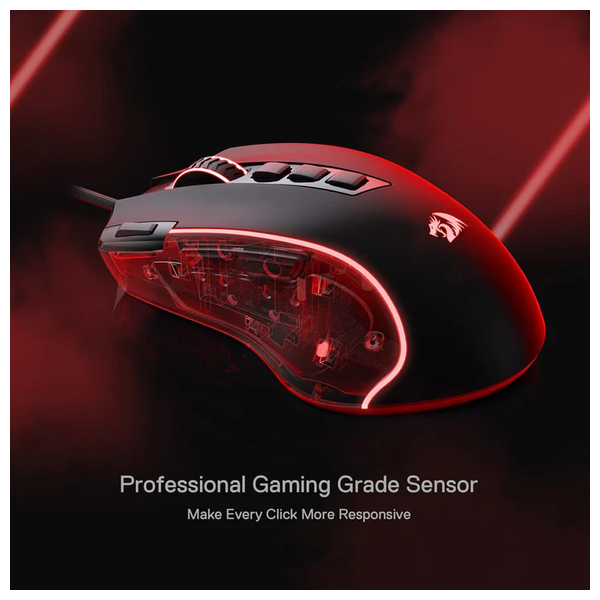 Redragon M612 - Wired Gaming Mouse - 11 Programmable Buttons - RGB - Black