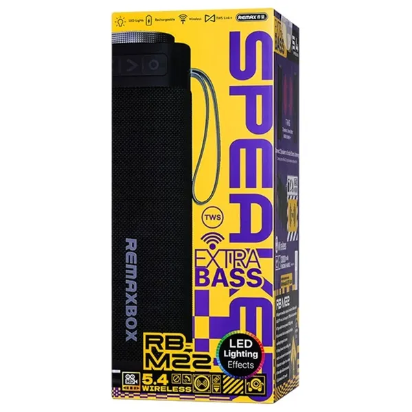 Remax RB-M22 Bluetooth Speaker - 30W - Bluetooth 5.4 / AUX / TF - Dynamic RGB Lighting - Black