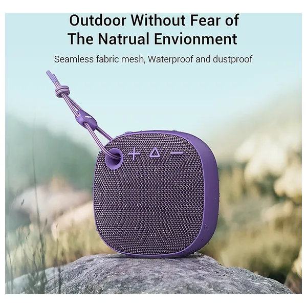 Recci RSK-W43 Bluetooth Speaker - 5W Power - 1200mAh Battery - Bluetooth V5.3 - Water & Dust Resistant - Purple