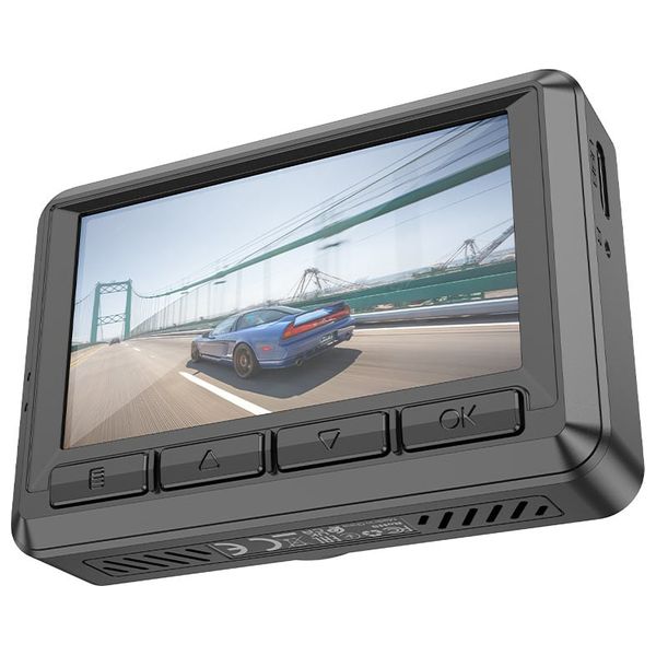 داش كام هوكو DV3 - سيارة مزدوجة القناة - أمامية بدقة 1080 بكسل + مستشعر G - أسود