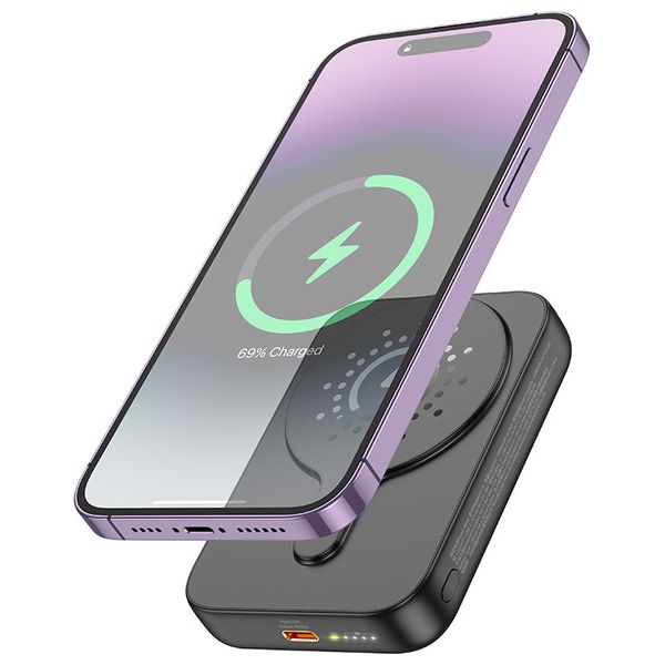  Hoco J117A Esteem Magnetic Power Bank - 10000mAh - 20W - Black 