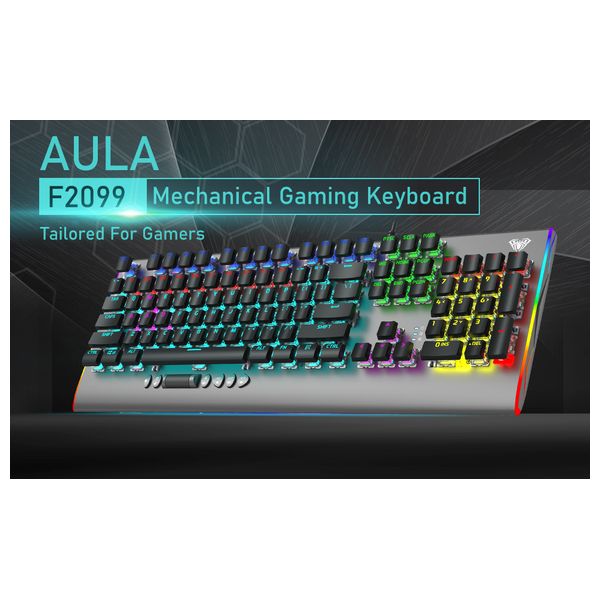 AULA F2099 Wired Gaming Keyboard - 104 Keys - RGB Lighting