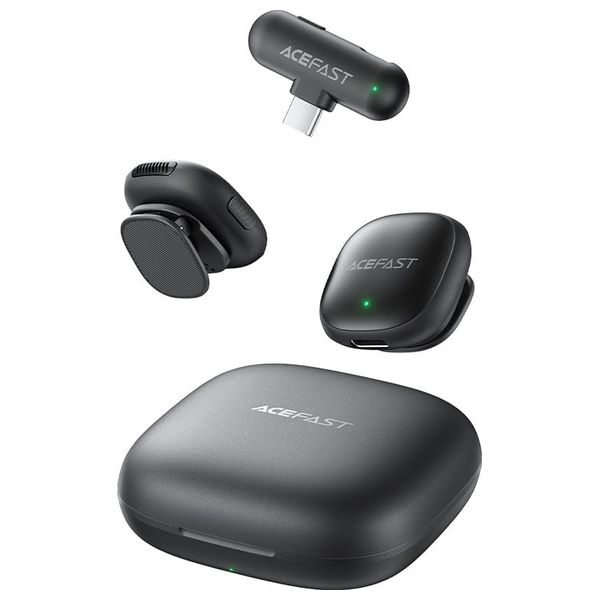  AceFast R1 - Dual Wireless Lavalier Microphone - Black 