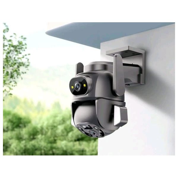 XO CR04 Outdoor Camera - Dual Lens - LED Lighting - Infrared - 350° Rotation - Black