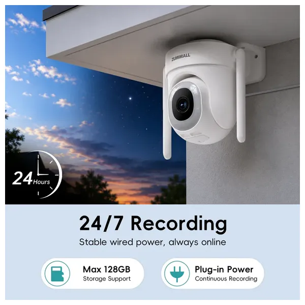  Tornado BF-BK05 - PTZ Smart WiFi Camera - 5MP (2.5K) Ultra HD - White 