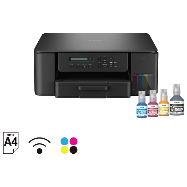 طابعة برذر DCP-T530DW - بخزان الحبر الكل في واحد - دقة طباعة 600 × 600 نقطة في البوصة - أسود