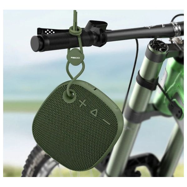 سماعة بلوتوث ريسي RSK-W43 - بقوة 5 واط - بطارية 1200 مللي أمبير - بلوتوث V5.3 - مقاومة للماء والغبار - اخضر