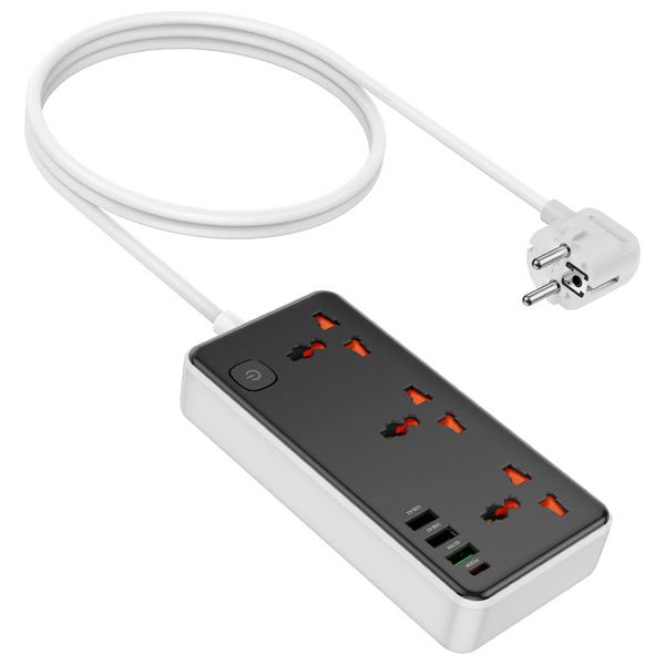 Hoco AC8A Multifunction Power Strip - 1.5m - Black