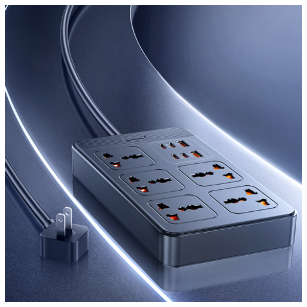 Remax RPU195 - Power Strip Adapter - 1.5M - 2500W - Black