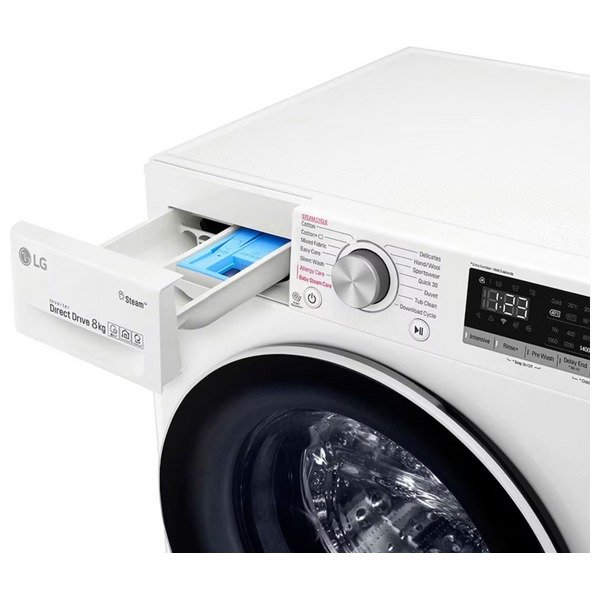  LG WV2149WVG - 8Kg - Front Loading Washing Machine - White + Gosonic GHD-251 - Hair Dryer - Red + Newal IRN-783 - Steam Iron - Purple 