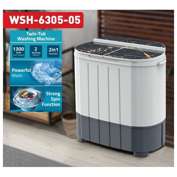  غسالة التحميل العلوي نوال - 5 كغ - 1300 دورة/دقيقة - سلفر 