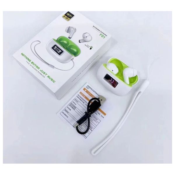  F01WHITE – سماعات أذن لاسلكية داخل الأذن – أبيض 