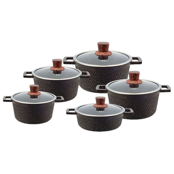 Zio ZCS-7150 - Cookware Set - 5 piece - Brown