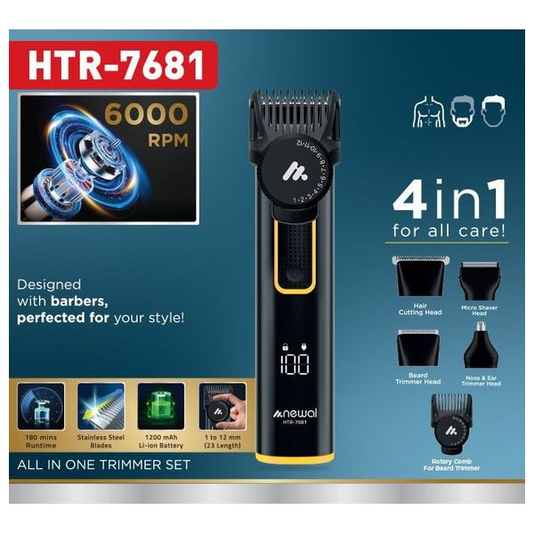  Newal HTR-7681 - Men's Grooming - Black 