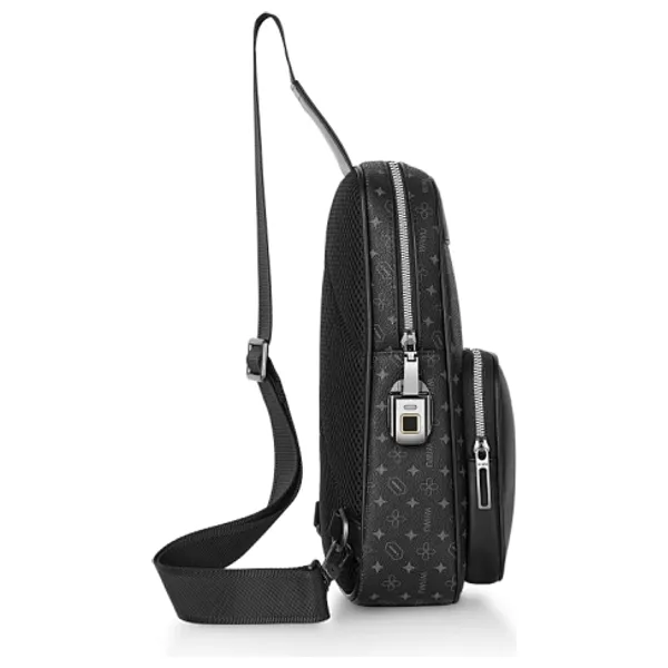 WiWU - CrossBody Shoulder Bag - fingerprint lock - Water Resistance - Black