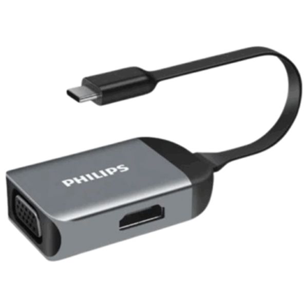  Philips SWR1607AM/93 USB-C to HDMI & VGA Adapter - 4K - Black 