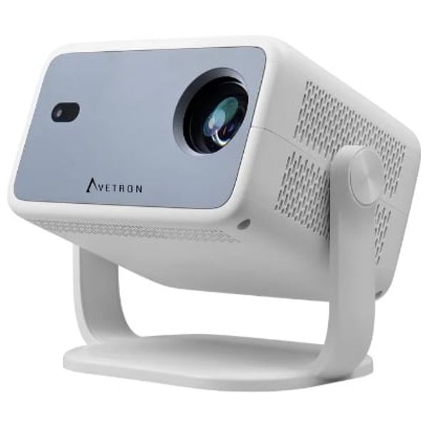  Avetron Portable Smart Projector - Android 11 - 250 ANSI Lumens Brightness - 4K Support - Screen up to 120 inches - Auto Focus - White 