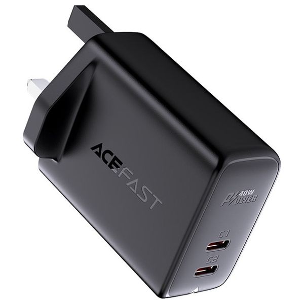 شاحن ايس فاست - A12 - 40 واط - 2 منفذ - اسود