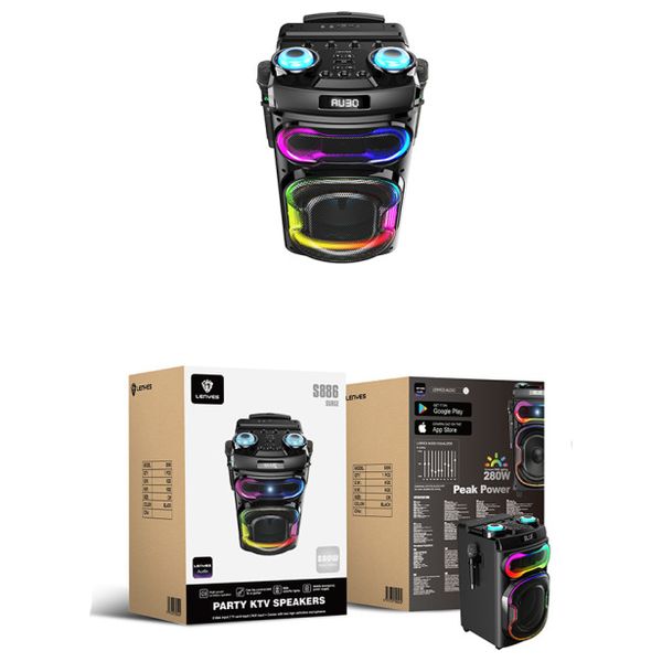  Lenyes S886 Bluetooth Speaker - Bluetooth 5.3 - 5400mAh Battery - Black 