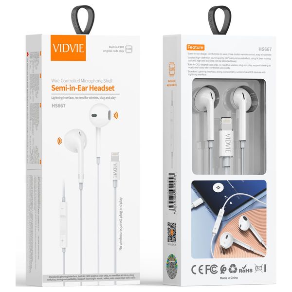 Elryan VIDVIE HS666T Headphone In Ear White