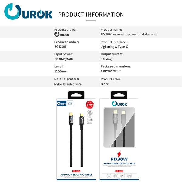  Ourok ZC-DX05 - Cable USB-C To iPhone - 1.2 m 