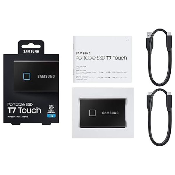 Samsung T7 Touch - SSD External Hard Disk - 1 TB - Black